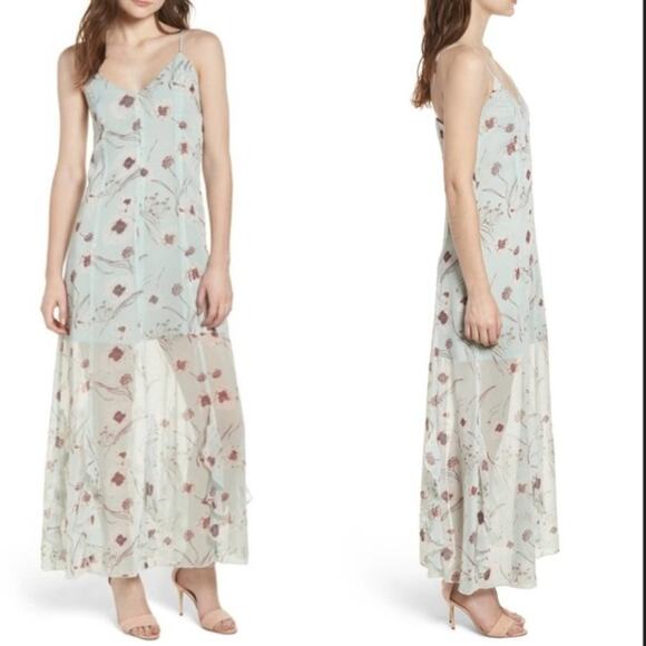 Leith Dresses & Skirts - Leith floral print ruffle hem sleeveless maxi slip tank dress sz XXL